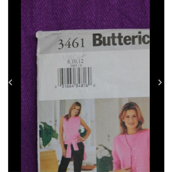Butterick 3461 Sewing Pattern Jacket Skirt Top Size 8 10 12 - Picture 2 of 8